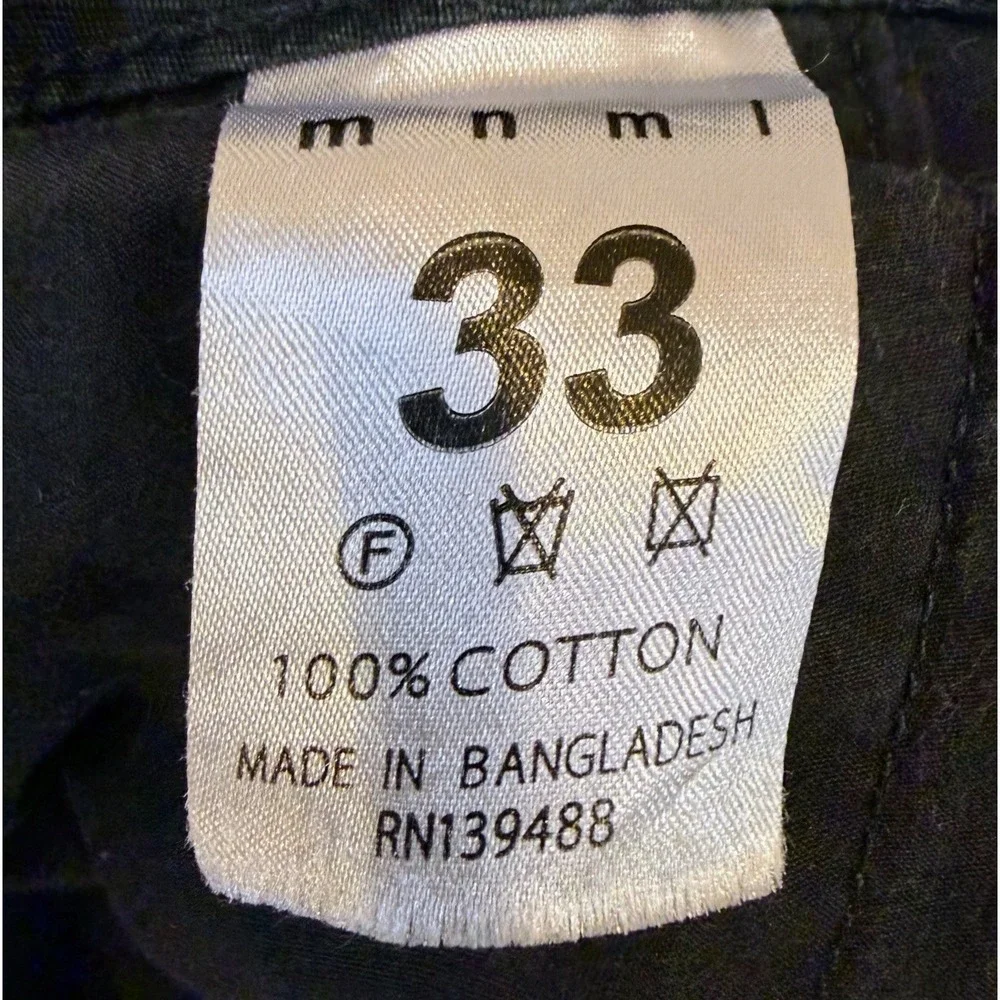MNML Black Ripstop Cargo Pants 33 Tactical Utility Streetwear Adjustable Waist